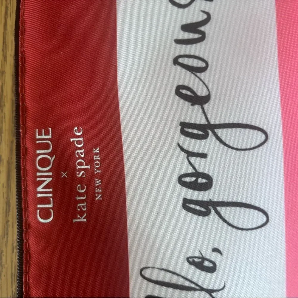 Pink and White Cosmetic Bag Clinique and Kate Spade colab